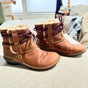UGG Australia Shearling Leather Ankle Boots Brown Size 7